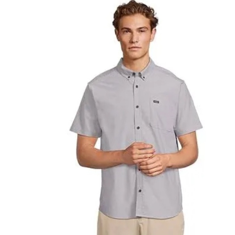 RVCA ‎ Casual Button Down Shirt Light Gray